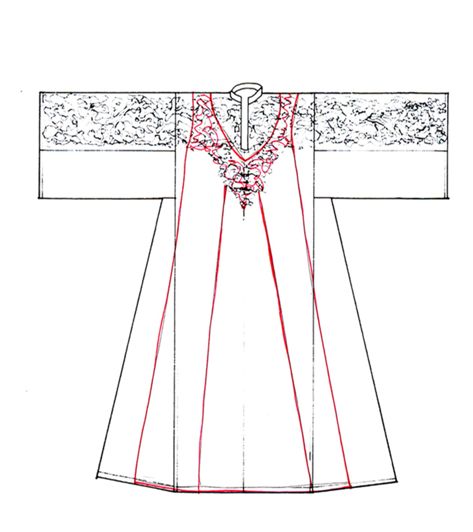 Original Schematic Linear Pattern for Adapted Pattern Necklace 01, 2011