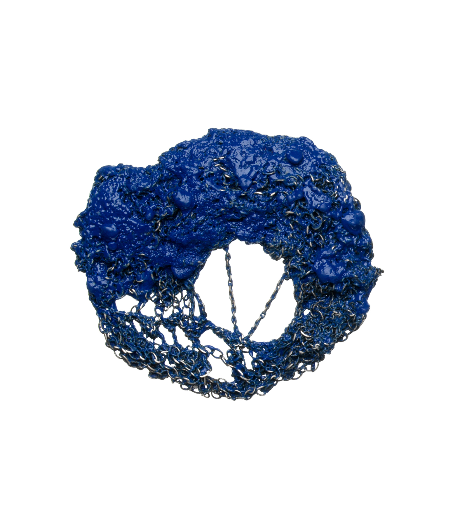 Royal Blue Oval Silver Brooch, 2012