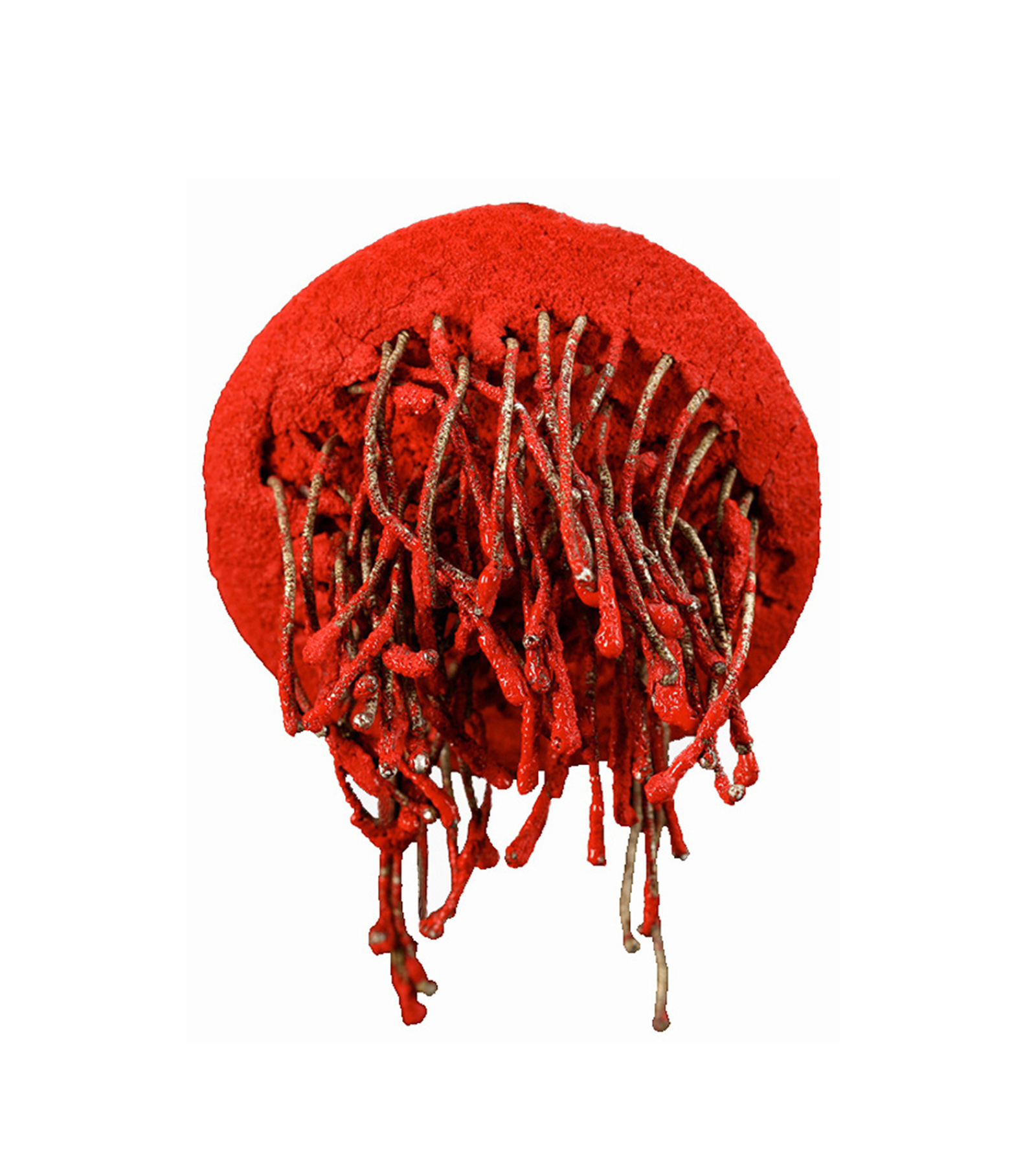 Coral Red Snake Chain Brooch 01, 2008