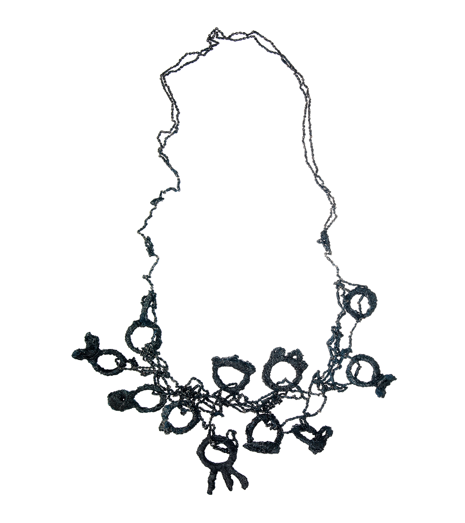 Shades of Black Ring Necklace, 2015